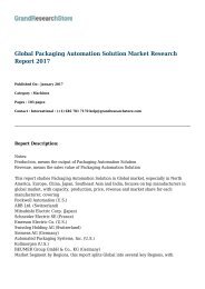 Global Packaging Automation Solution Market Research Report 2017