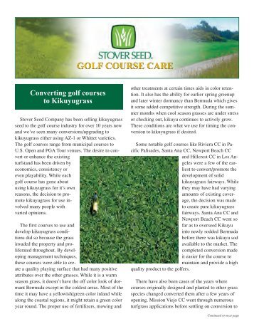 Converting golf courses to Kikuyugrass