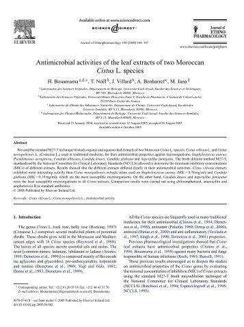 Antimicrobial activities of the leaf extracts of two Moroccan spicies