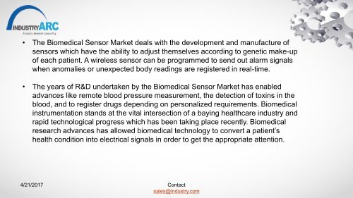 Biomedical Sensor Market