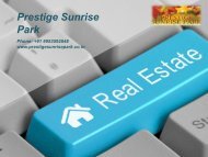 Prestige Sunrise Park in Bangalore