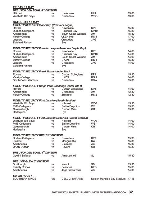 KZNRU 2017 Season