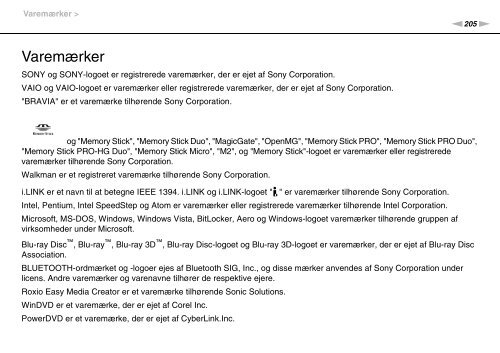 Sony VPCZ21M9E - VPCZ21M9E Mode d'emploi Danois