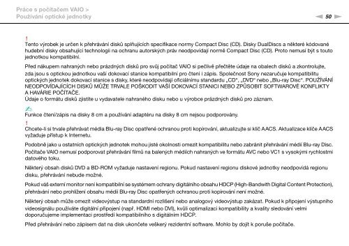 Sony VPCZ21M9E - VPCZ21M9E Mode d'emploi Tch&egrave;que