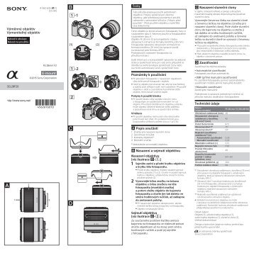 Sony SEL28F20UWC - SEL28F20UWC Istruzioni per l'uso Slovacco