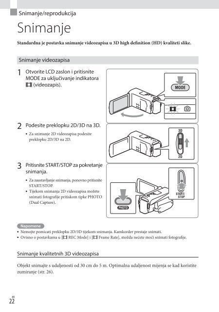 Sony HDR-TD30VE - HDR-TD30VE Istruzioni per l'uso Croato