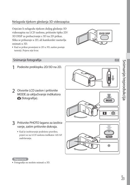 Sony HDR-TD30VE - HDR-TD30VE Istruzioni per l'uso Croato
