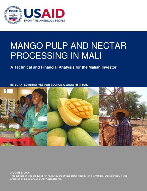 MANGO PULP AND NECTAR PROCESSING IN MALI