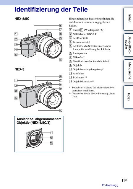 Sony NEX-3K - NEX-3K Guide pratique Allemand