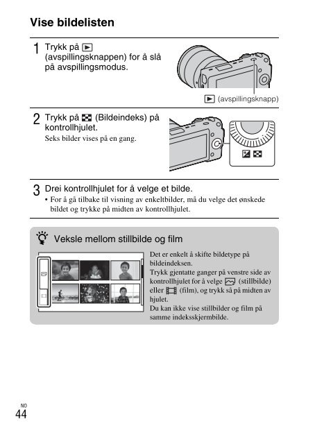 Sony NEX-3K - NEX-3K Consignes d&rsquo;utilisation Norv&eacute;gien