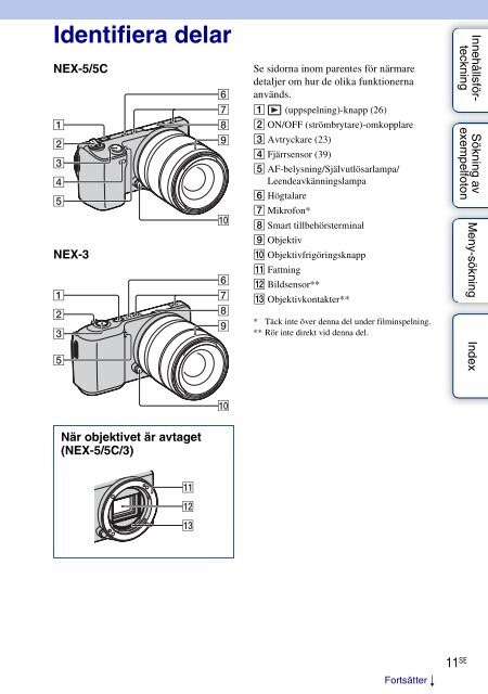 Sony NEX-3K - NEX-3K Guide pratique Su&eacute;dois