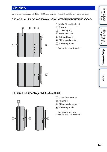 Sony NEX-3K - NEX-3K Guide pratique Su&eacute;dois