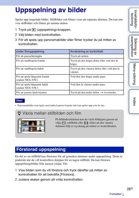 Sony NEX-3K - NEX-3K Guide pratique Su&eacute;dois
