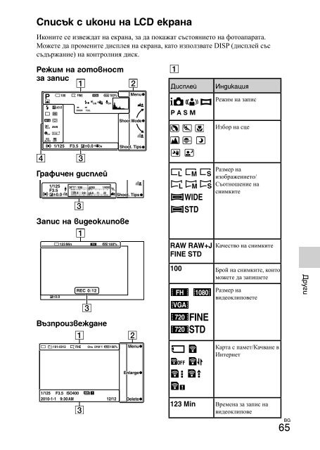 Sony NEX-3K - NEX-3K Mode d'emploi Bulgare