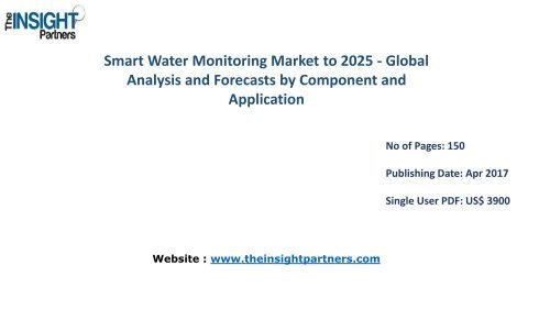 Worldwide Smart Water Monitoring Industry - Global Industry Analysis, Size, Share, Growth, Trends and Forecast 2016 - 2025 |The Insight Partners