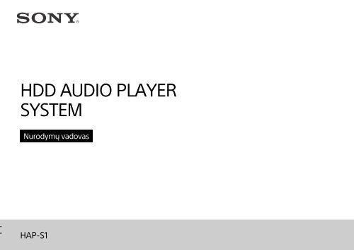Sony HAP-S1 - HAP-S1 Guide de r&eacute;f&eacute;rence Lituanien