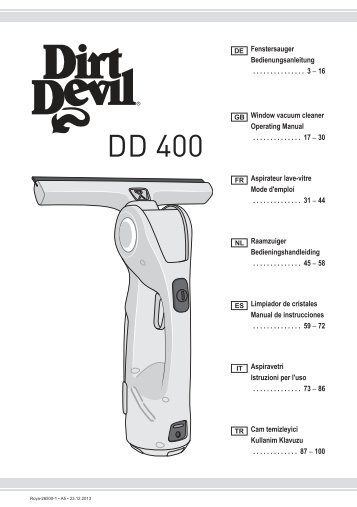 Dirt Devil Dirt Devil Bagless Vacuum Cleaner - DD3224KIT - Manual (Multilingue)