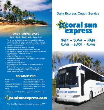 Coral Sun Express brochure - Fiji Budget Vacations