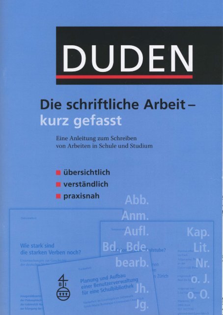 DUDEN Die schrifttiche Arbeit - kurz gefasst