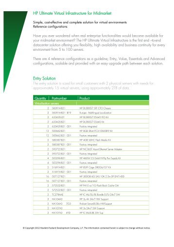 HP Ultimate Virtual Infrastructure for Midmarket - Hewlett Packard - HP