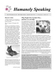 GOOD NEWS! - Hinsdale Humane Society