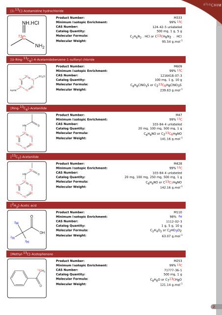 Catalog : Stable Isotopes - Alsachim