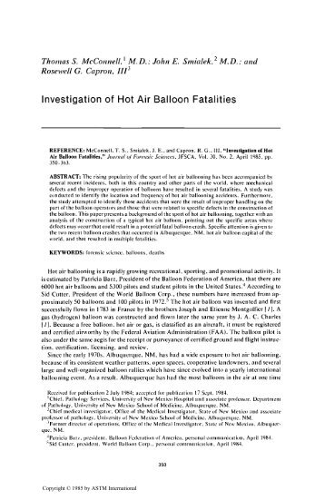Investigation of Hot Air Balloon Fatalities - Library