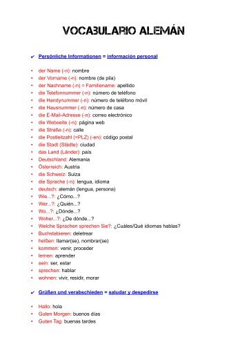  Vocabulario aleman