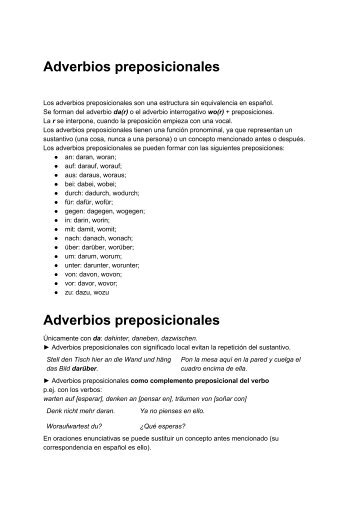 Adverbios preposicionales