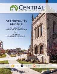 Central Presbyterian Church Opportunity Profile