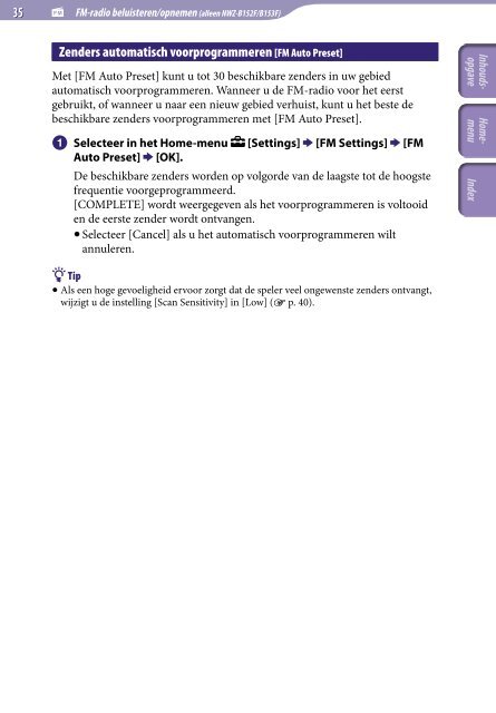 Sony NWZ-B153F - NWZ-B153F Consignes d&rsquo;utilisation N&eacute;erlandais