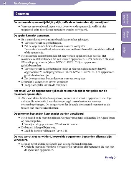 Sony NWZ-B153F - NWZ-B153F Consignes d&rsquo;utilisation N&eacute;erlandais