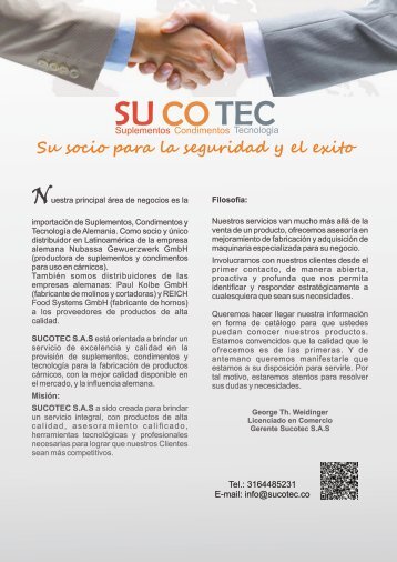 Catalogo para la industria carnica