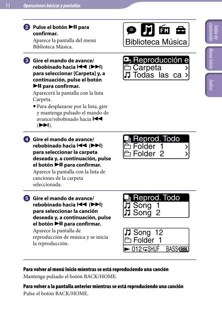 Sony NWZ-B153F - NWZ-B153F Consignes d&rsquo;utilisation Espagnol