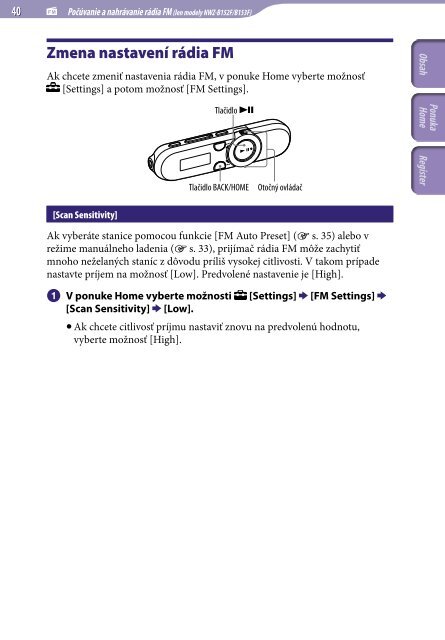 Sony NWZ-B153F - NWZ-B153F Consignes d&rsquo;utilisation Slovaque