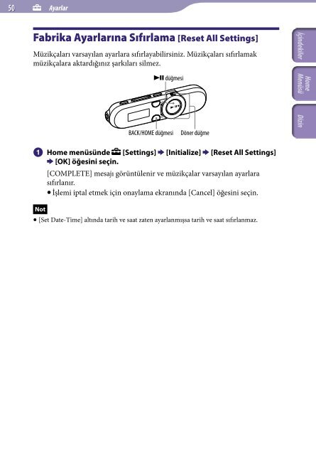 Sony NWZ-B153F - NWZ-B153F Consignes d&rsquo;utilisation Turc