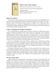 Quem é um adicto? O que é o Programa de Narcóticos Anônimos? Por que estamos aqui? Como funciona?