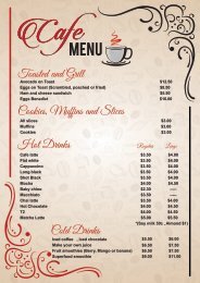 Cafe Menu