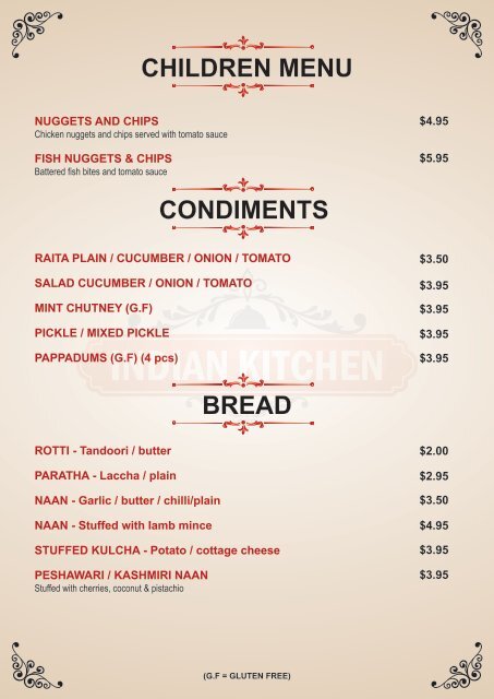 Dining Menu