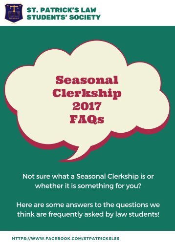 SPLSS Seasonal Clerkship 2017 FAQs