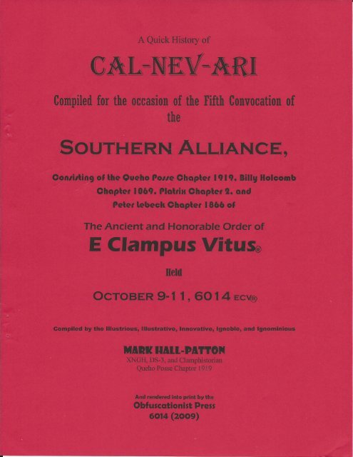 6014/2009 Fall Clampout \"CAL-NEV-ARI\" History