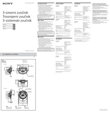 Sony XS-FB1630 - XS-FB1630 Istruzioni per l'uso Croato