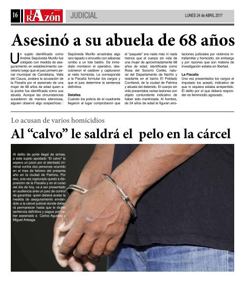 Diario La Razón lunes 24 de abril de 2017