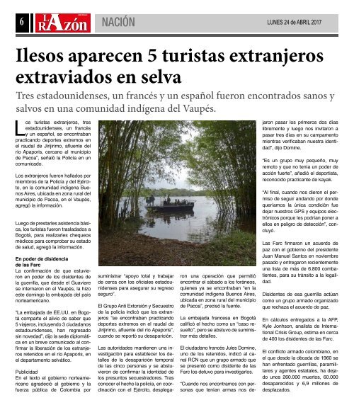 Diario La Razón lunes 24 de abril de 2017