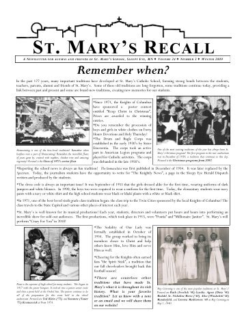 ST. MARY'S RECALL - St. Mary's School