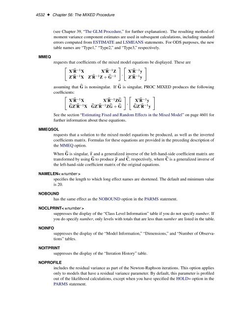 SAS/STAT 922 User's Guide: The MIXED Procedure (Book Excerpt)