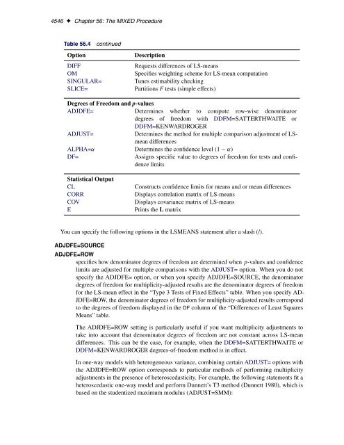 SAS/STAT 922 User's Guide: The MIXED Procedure (Book Excerpt)