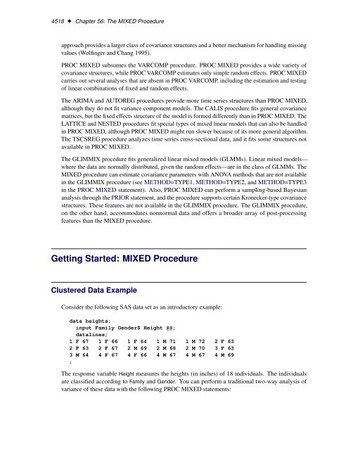 SAS/STAT 922 User's Guide: The MIXED Procedure (Book Excerpt)