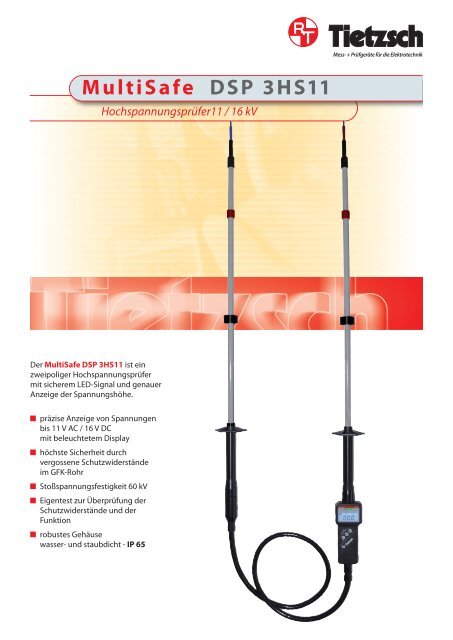 MultiSafe DSP 3HS11 Hochspannungsprüfer11 / 16 kV - bei Tietzsch