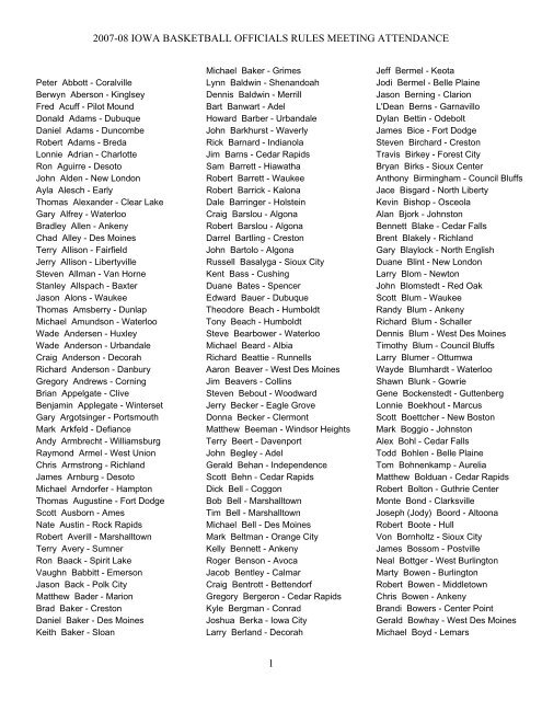 07 08 Bb Rules Meeting Attendance